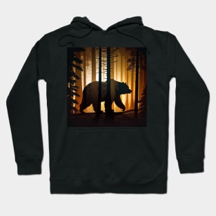 Forest with  Bear and Silhouette, Adventure Hoodie